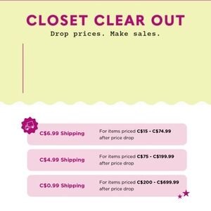Closet clear out is on message me for a discount and save!